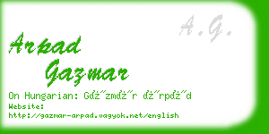 arpad gazmar business card